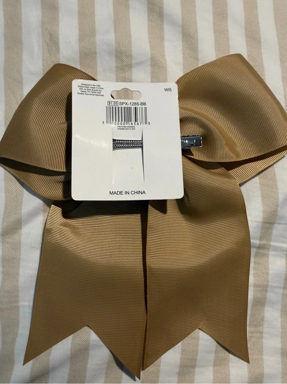 Large Decorative Grosgrain Bow - Camel Tan